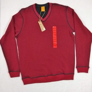Reversible V-Neck Pullover Sweater M